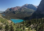 Grinnell Lake at the head of a classic glacial carved valley.