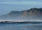 Looking up at Cape Foulweather historic site from 500&#39; below on Beverly Beach.