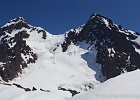 The Black Buttes from 7050-ft on Heliotrope Ridge: Colfax Peak (L), Lincoln Peak (R), Thunder Glacier between.