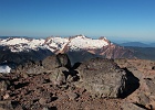 Morning sun lights up the Twin Sisters Range.  Photo taken from my sleeping bag.