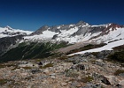 Lunch spot and hour-long nap halfway up Sahale Arm.  View north and west to Eldorado Peak (L) and Boston Basin (C).
