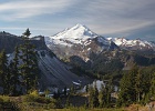 View of Mt. Baker from Herman Saddle; Iceberg Lake below and Table Mountain on the left.