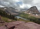 Very first photo taken: Hidden Lake, not far from Logan Pass (6646-ft). Last bit of blue sky as the weather is predicted to degrade in the next few hours.