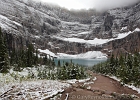 Near the trail end and the first view of Iceberg Lake, looking wintry for Labor Day.