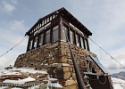 Thick steel cables keep the lookout from being blown off the mountain; it resides directly on top of the Continental Divide.