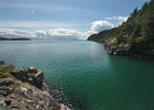 Looking back from the main cove, to the south.     Eliza Island, left;  Samish Island distant.