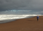Lincoln Beach, a stone&#39;s throw from our basecamp.  Who is that with the beach to herself?