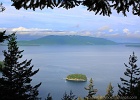 Chuckanut Island in Chuckanut Bay from the Lower Chuckanut Ridge Trail.  Lummi Island distant.