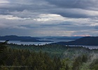 The San Juan Islands from the Pine and Cedar Lake Overlook Trail.  A damp evening for June...