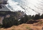 View down to Devil&#39;s Churn (and the trail to it) from Cape Perpetua.