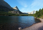 Red Rock Lake with views of Grinnell (L) and Swiftcurrent (R) Mountains.