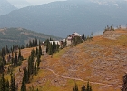Crossing Swiftcurrent Pass, dropping down to the Granite Chalet for a snack... in the smokey haze.