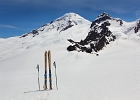 Traditional start to my alpine hiking season: a solo ski at the base of the Black Buttes and Mt. Baker.