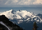 Traversing below Hidden Lake Peaks provides a nice view of Snowking Mountain.