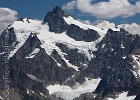 A better look at some of the glaciers: White Salmon, Upper Curtis, Lower Curtis.