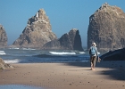 Unique beach walking at Oceanside, OR.